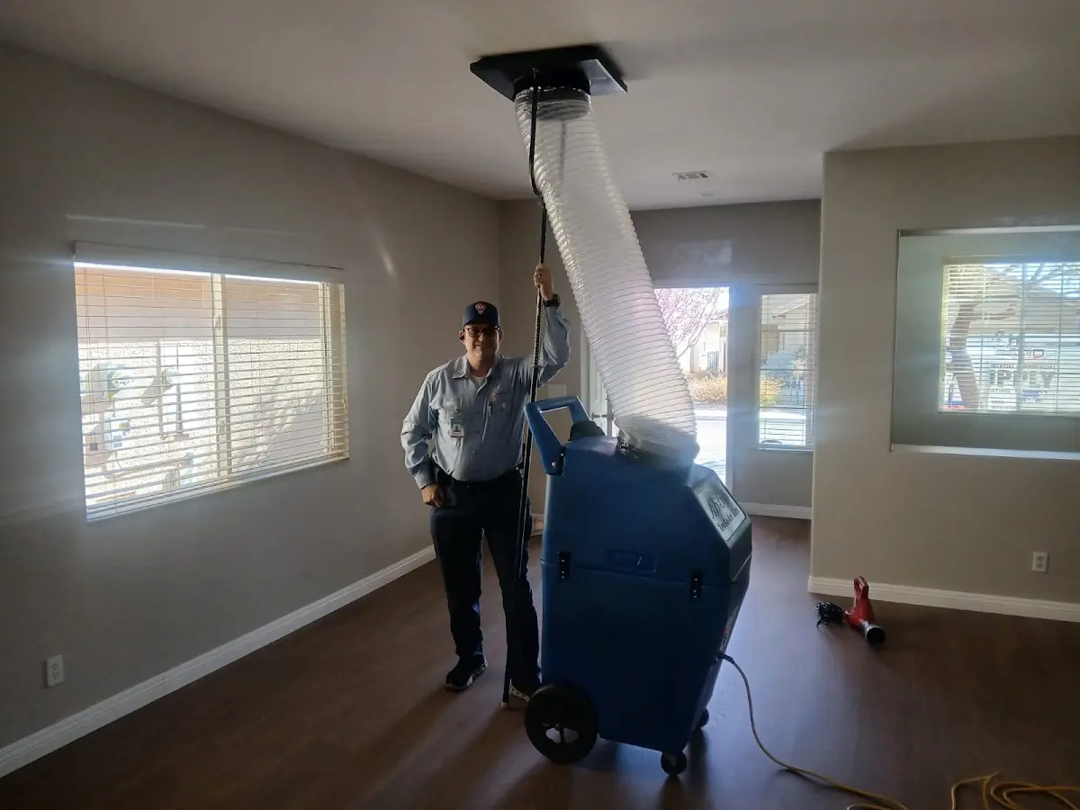 Professional Dryer Vent Cleaning work inside a Corry home